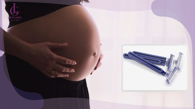tẩy lông vùng kín cho bà bầu bằng dao cạo