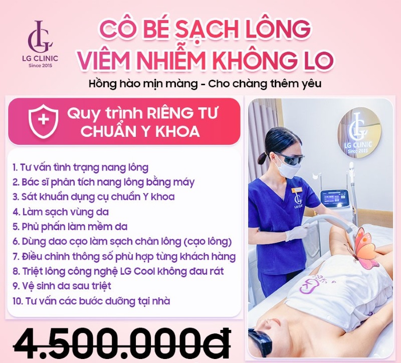 triệt lông vùng kín quy trình đầy đủ tại Lg Clinic