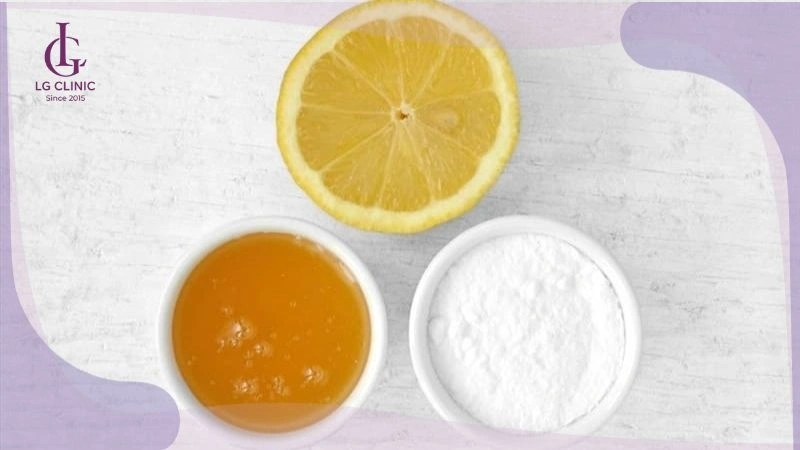 wax lông nách baking soda, mật ong, chanh