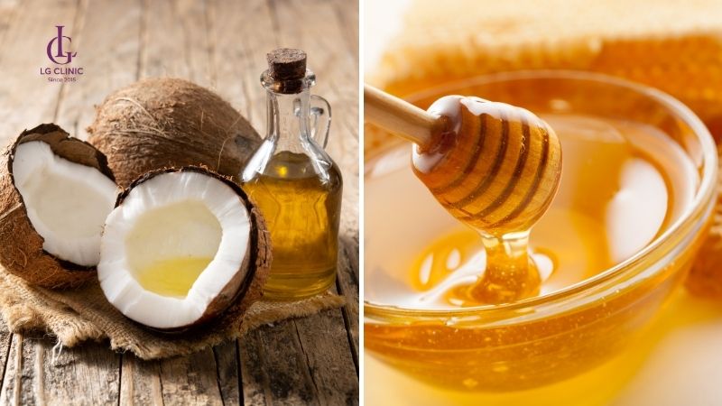 dầu dừa và mật ong