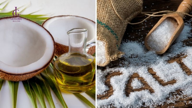 dầu dừa và muối biển