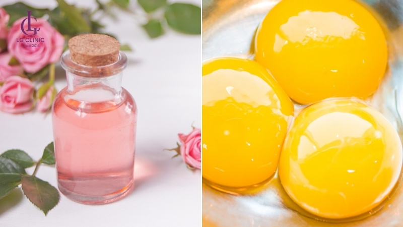 cách trị thâm nách bằng trứng gà và nước hoa hồng