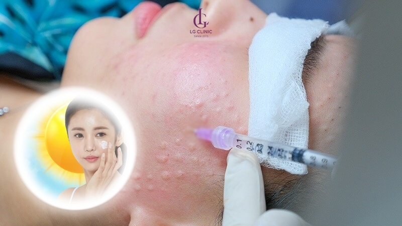 bôi kem chống nắng sau khi tiêm meso