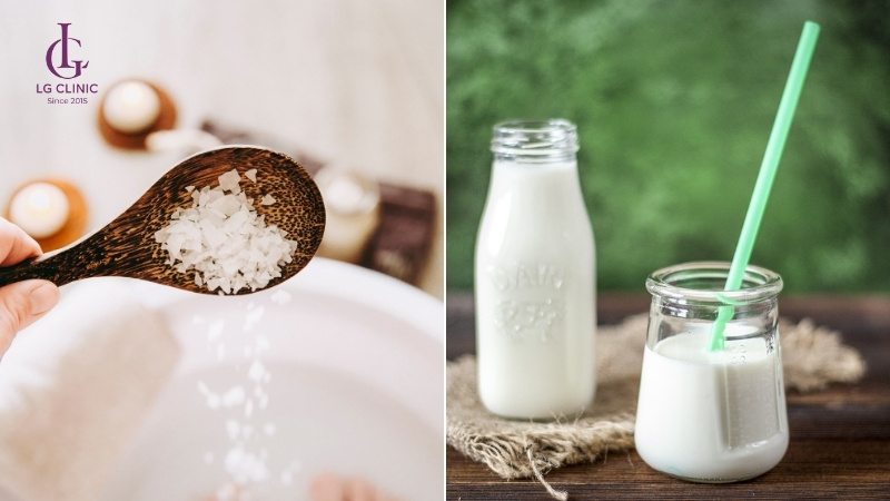 cách trị thâm mông bằng muối và sữa