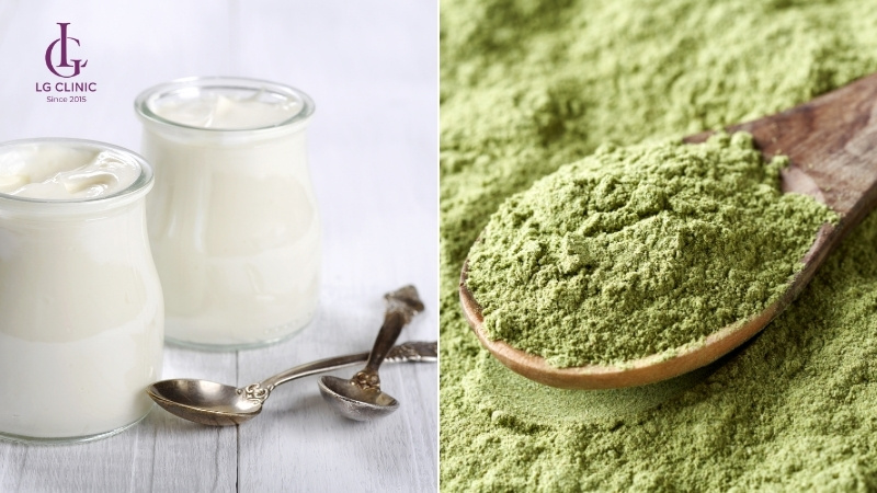 trị thâm mông nam giới bằng sữa chua và trà xanh