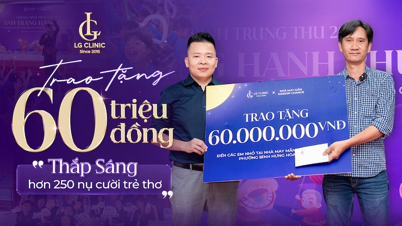 LG Clinic đã trao tặng 60 triệu đồng cho trẻ em Làng May Mắn