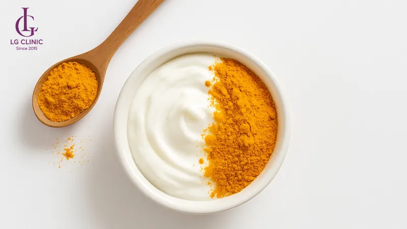 cách làm hồng nhũ hoa tại nhà bằng bột nghệ và sữa chua