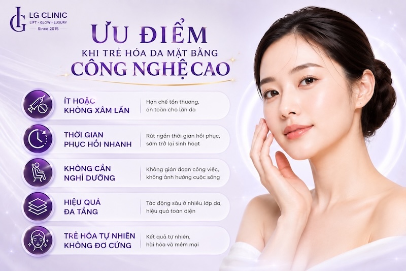 ưu điểm khi trẻ hoá da bằng công nghệ cao