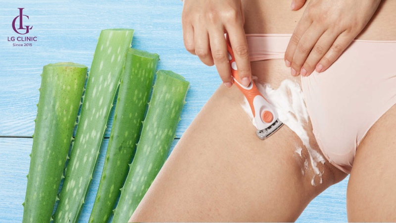 thoa gel nha đam sau khi cạo lông vùng kín