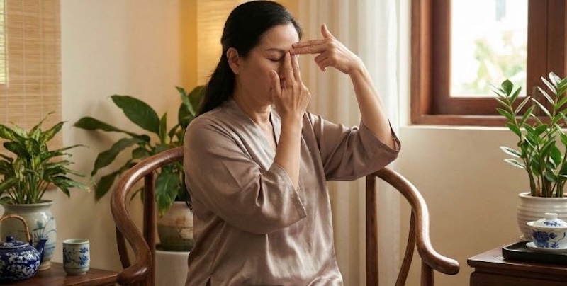 massage xoá nhăn cau mày