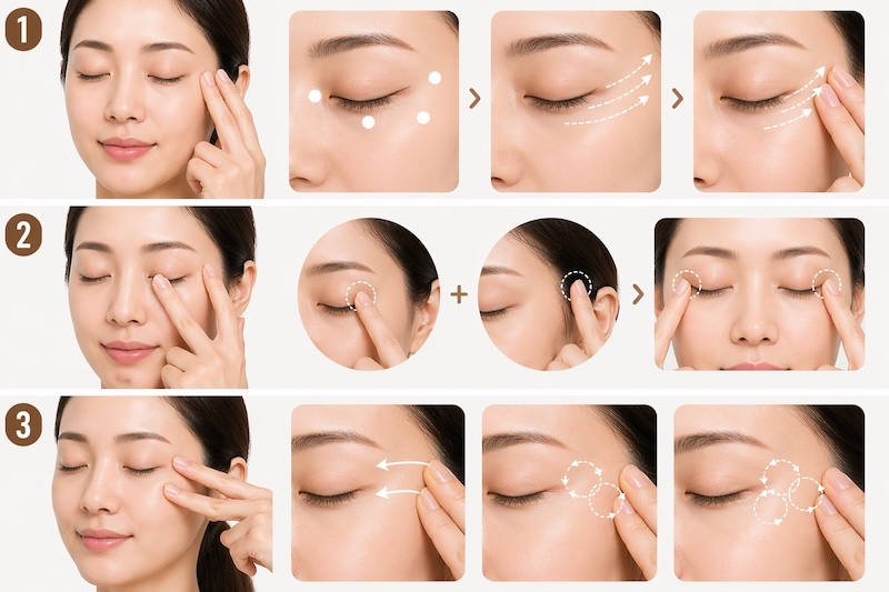 cách massage xóa nếp nhăn vùng mắt