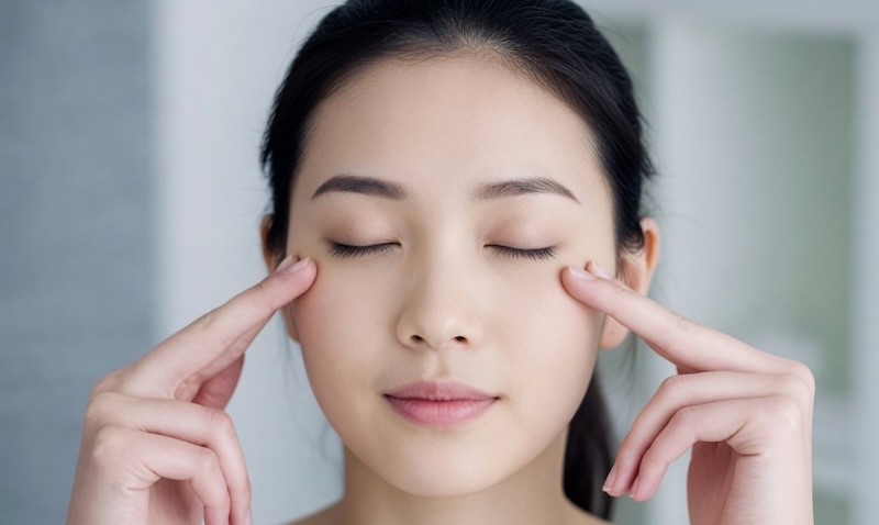 massage xoá nếp nhăn ở mắt khi cười