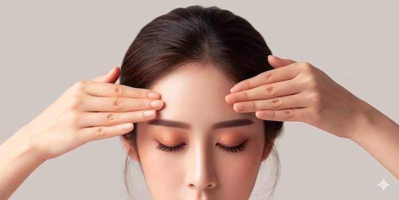 massage trán giảm nếp nhăn