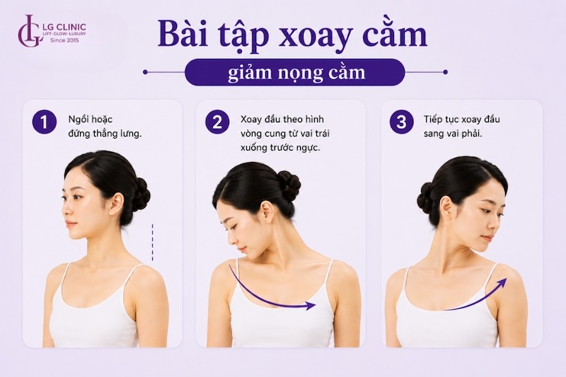 bài tập giảm nọng cằm