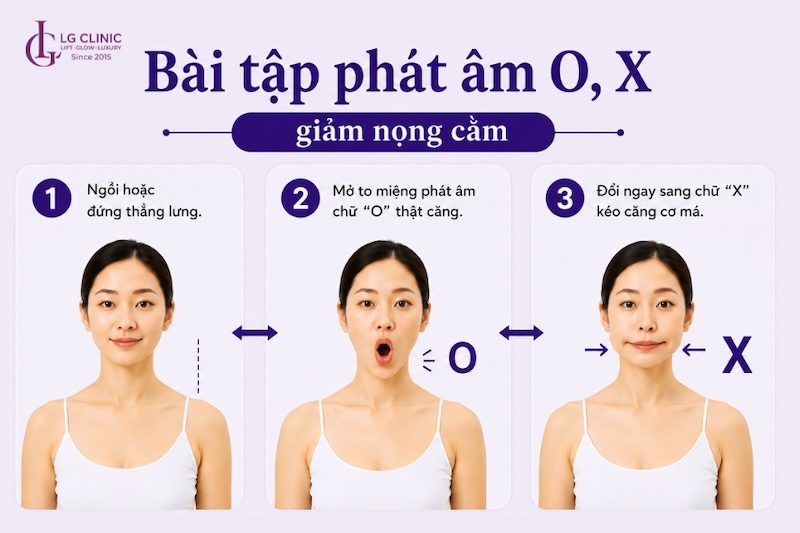 bài tập giảm nọng cằm