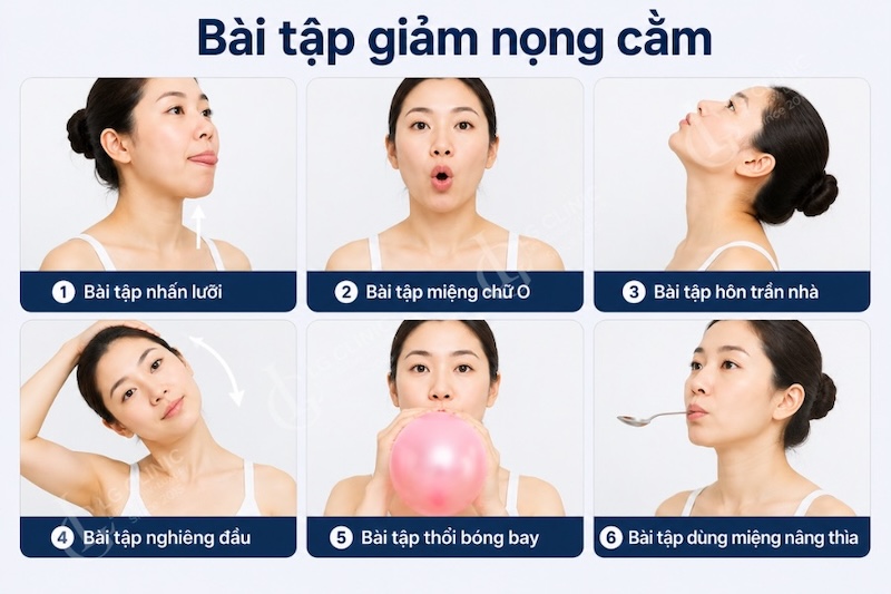 bài tập giảm nọng cằm