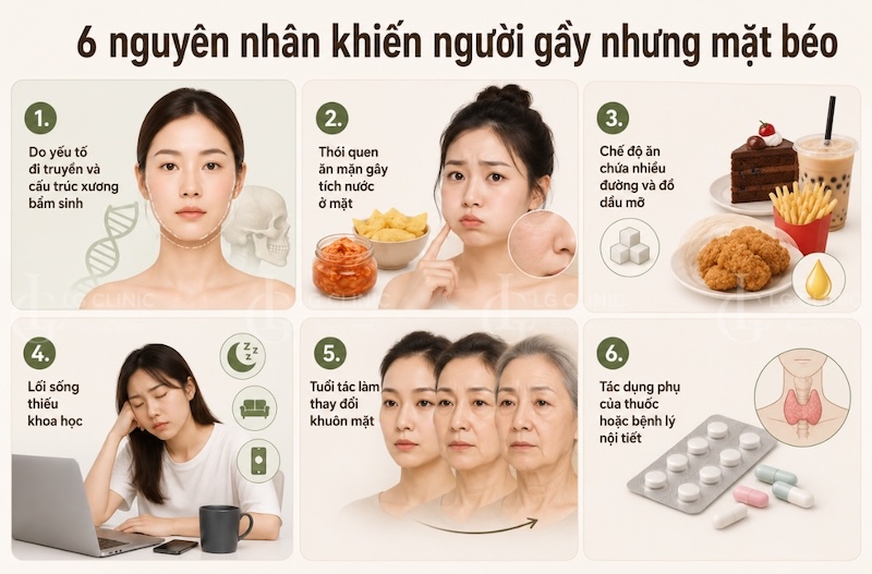 nguyên nhân người gầy nhưng mặt béo