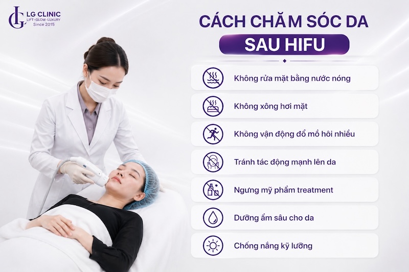 chăm sóc da sau hifu