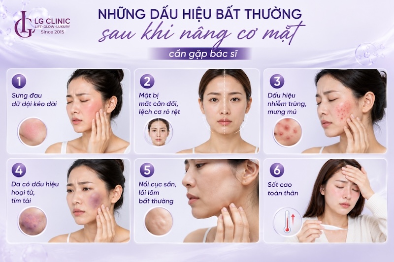 biến chứng sau khi nâng cơ mặt