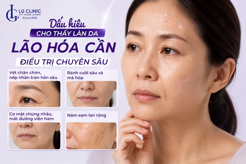 dấu hiệu lão hóa da