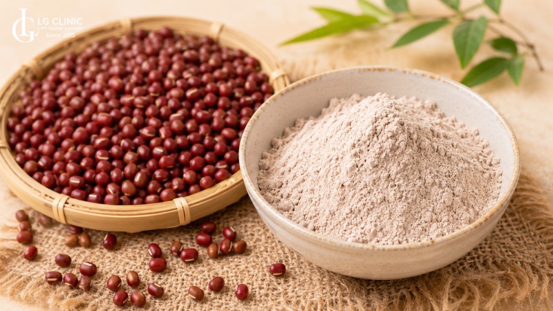 cách trị mụn lưng bằng bột đậu đỏ
