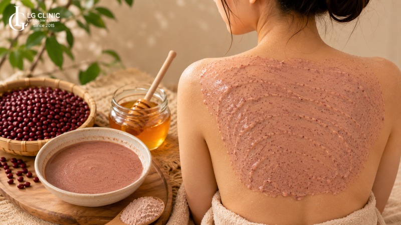 cách trị mụn lưng bằng bột đậu đỏ