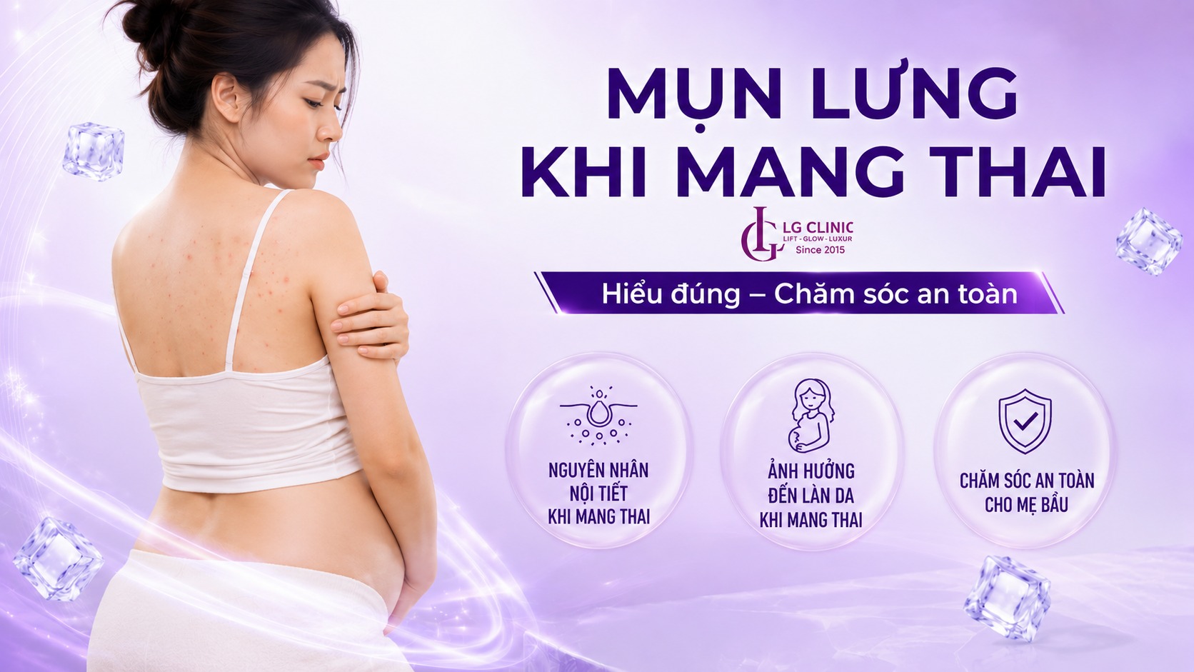 cách trị mụn lưng khi mang thai