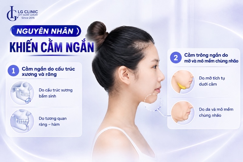 phụ nữ cằm ngắn