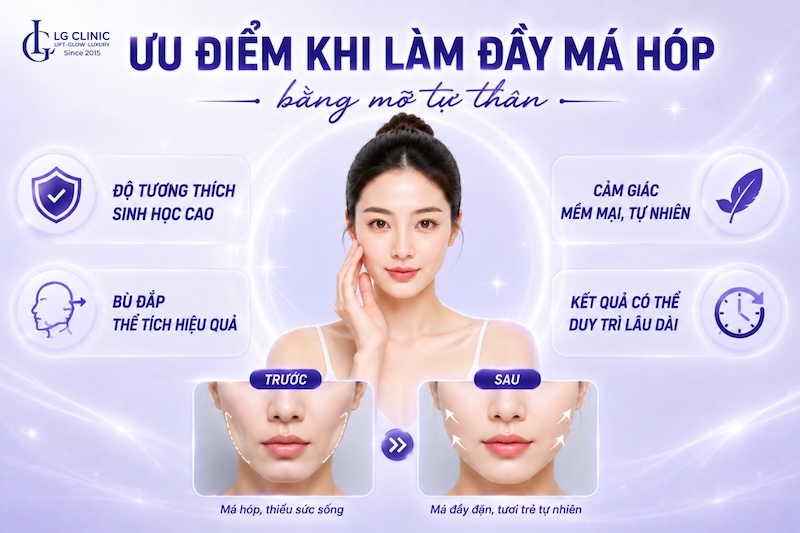 làm đầy má hóp bằng mỡ tự thân