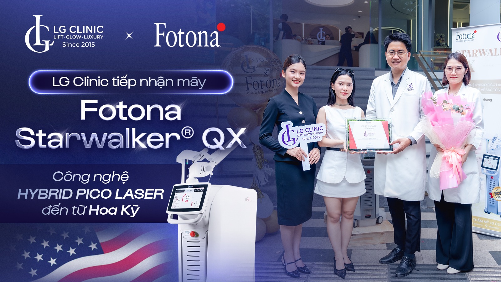 LG Clinic tiếp tục đầu tư Fotona StarWalker® QX, gia tăng quy mô hệ sinh thái công nghệ cao trong điều trị da