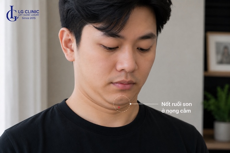 nốt ruồi dưới nọng cằm nam