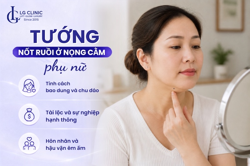 nốt ruồi ở nọng cằm nữ