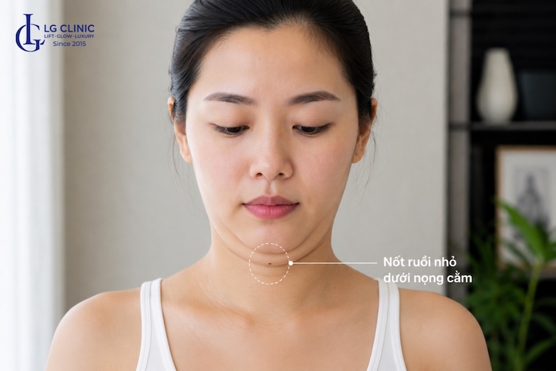 nốt ruồi ở nọng cằm nữ
