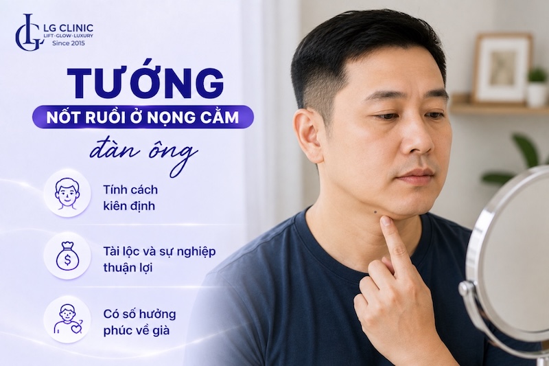 nốt ruồi dưới nọng cằm nam