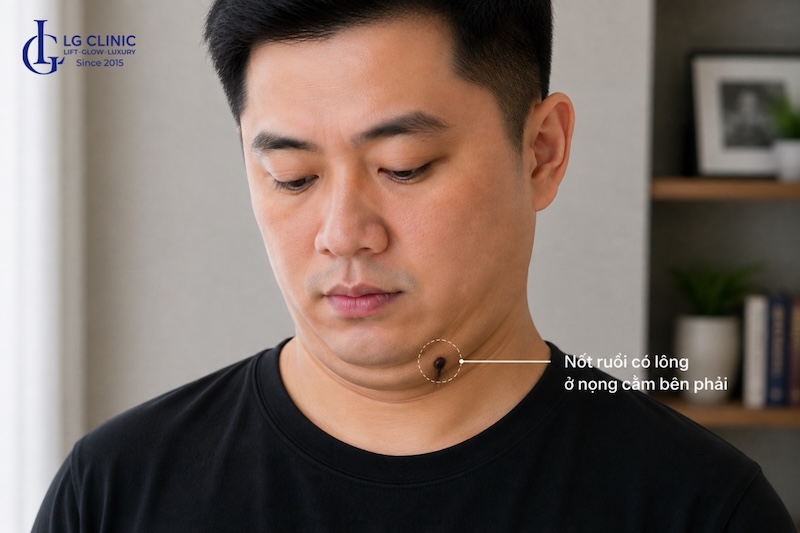 nốt ruồi ở nọng cằm