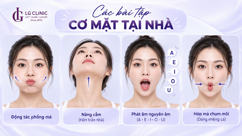 Bài tập giảm mỡ mặt tại nhà