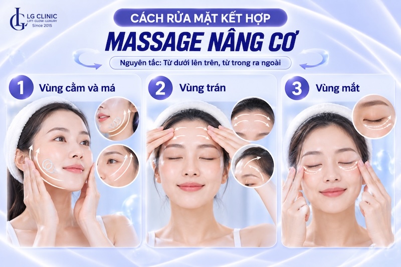 cách rửa mặt không bị chảy xệ