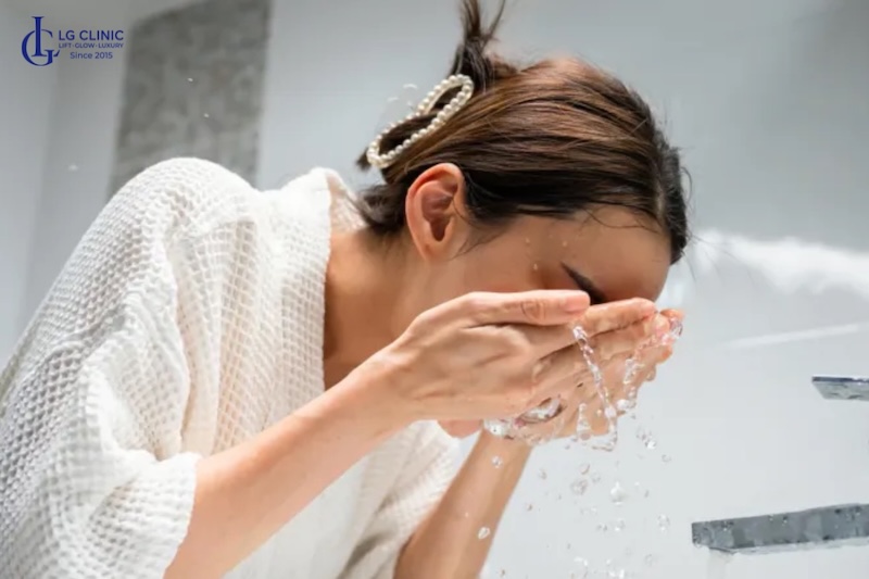 cách rửa mặt không bị chảy xệ