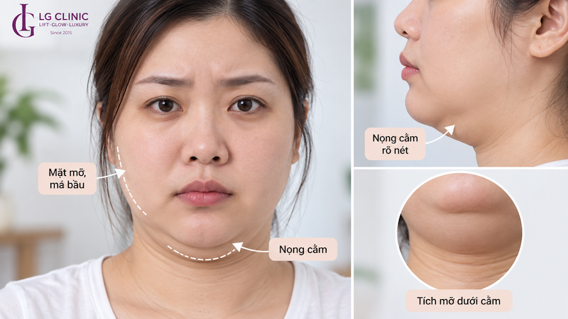 Mỡ mặt, má bầu và nọng cằm