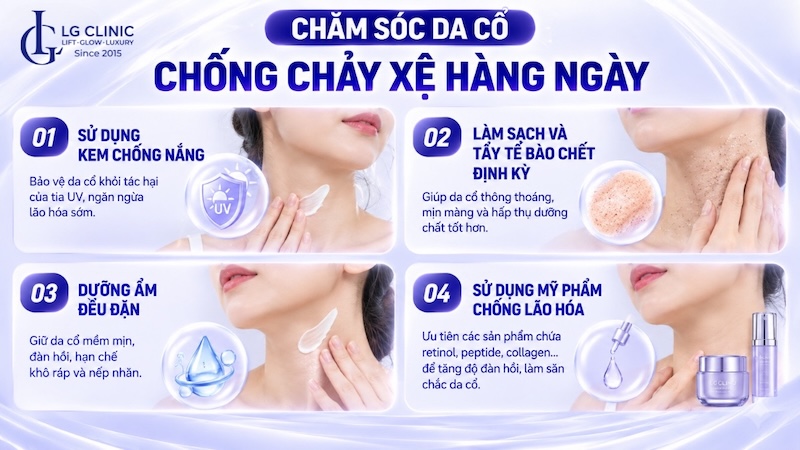 cách khắc phục da cổ chảy xệ