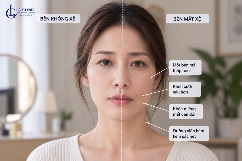 mặt chảy xệ 1 bên