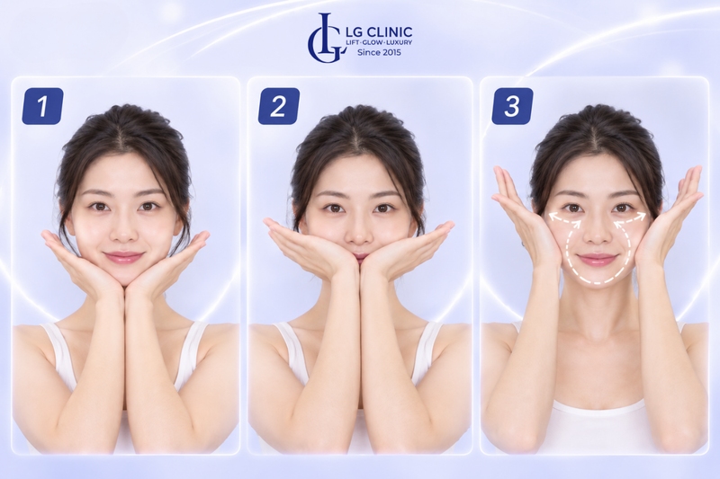 Thực hiện massage mặt mỗi ngày để nâng cơ chống chảy xệ