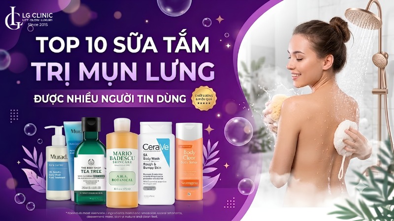 sữa tắm trị mụn lưng