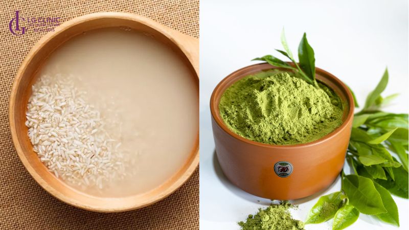 trị mụn và vết thâm bằng bột trà xanh
