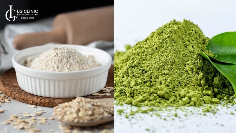trị mụn và vết thâm bằng bột trà xanh