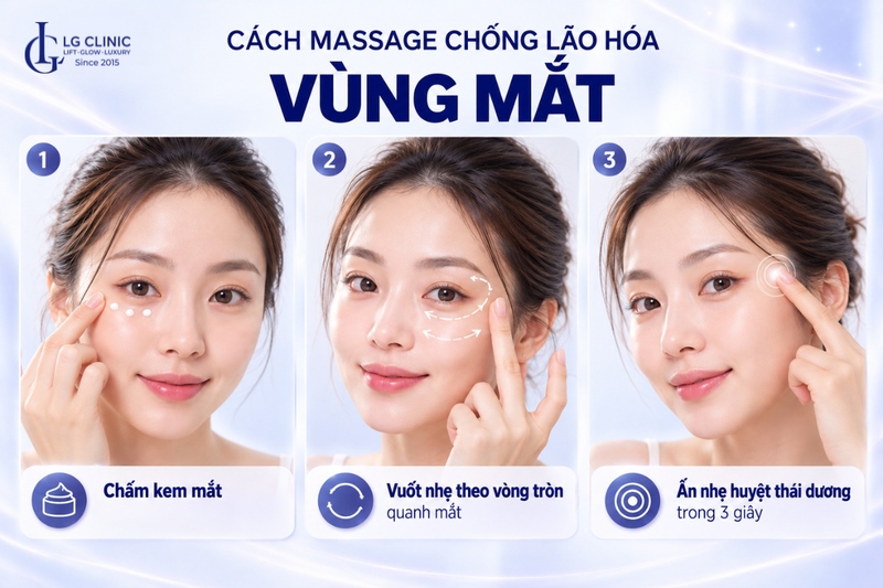 Cách mát xa chống lão hóa vùng mắt