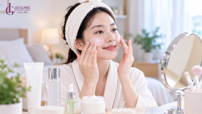 Chăm sóc da đúng cách tại nhà giúp ngăn ngừa và làm mờ các nếp nhăn má khi cười