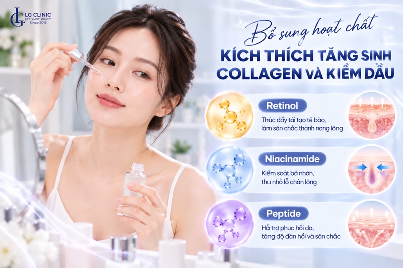 Retinol niacinamide peptide cải thiện lỗ chân lông to do lão hóa