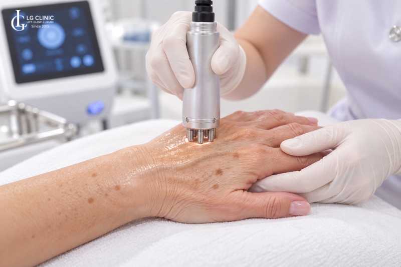 Sử dụng công nghệ sóng RF để khắc phục lão hoá da bàn tay