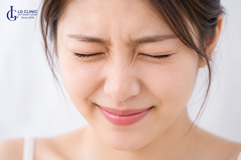 Nheo mắt, nhíu mày lâu ngày khiến vùng da quanh mắt bị lão hóa